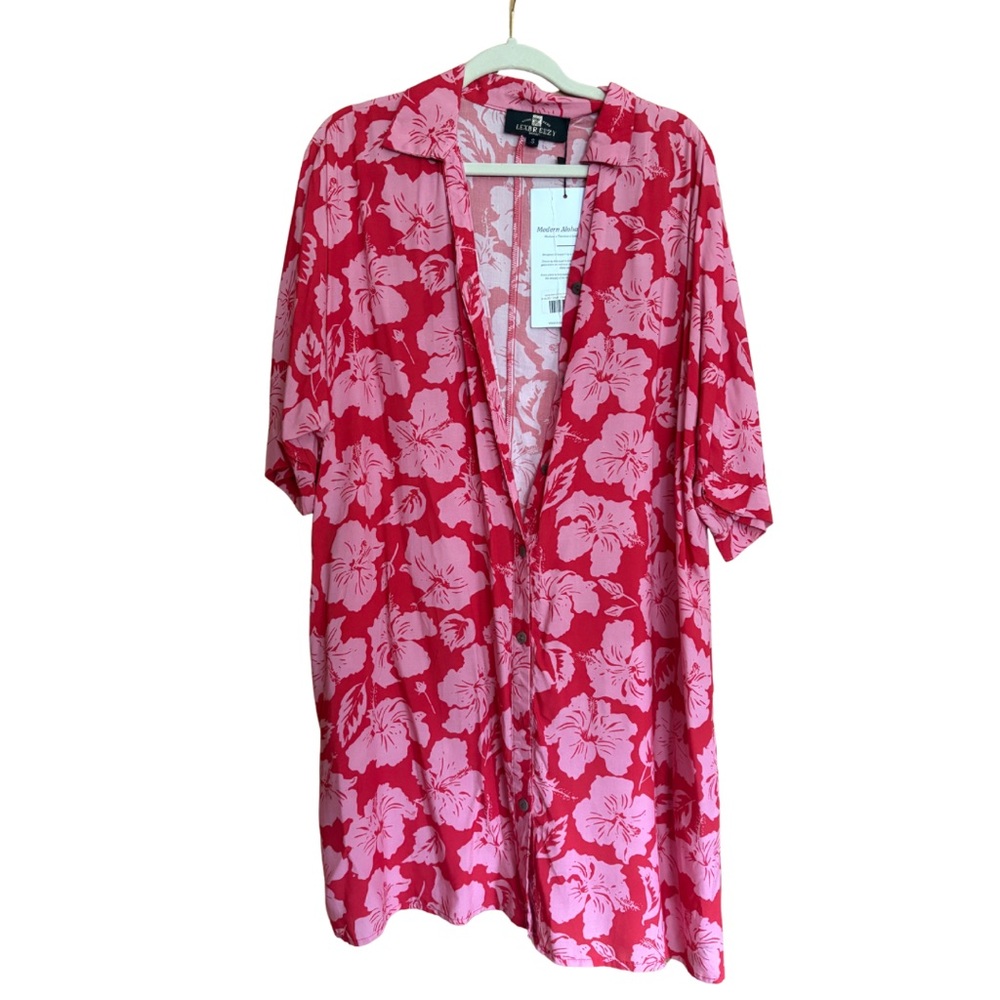Lex Breezy Aloha Button Down Dress